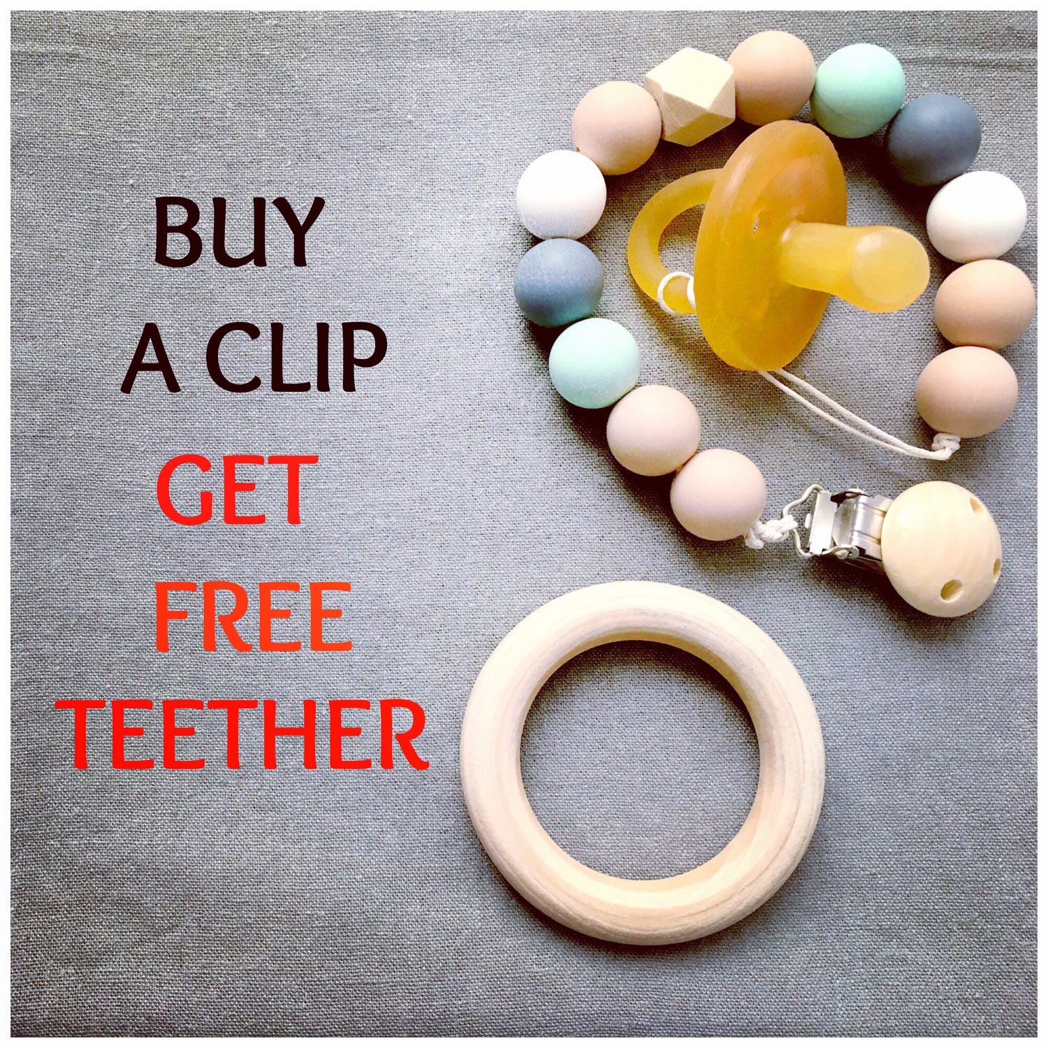 Silicone beads pacifier clip chunky beads binky clip dummy