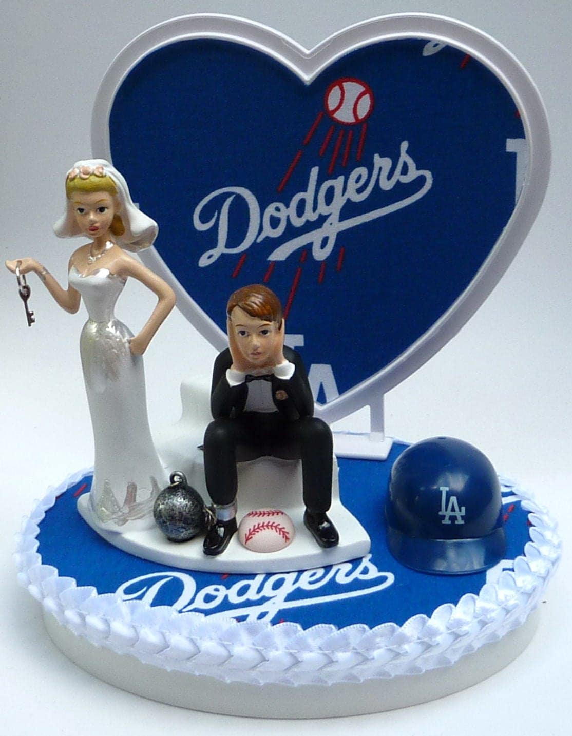 Wedding Cake Topper Los Angeles Dodgers LA Baseball Themed