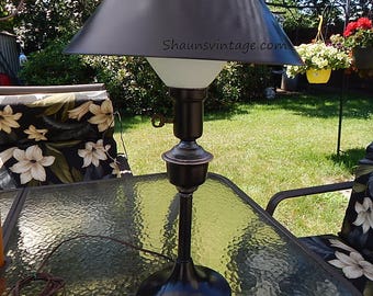 Oil Rubbed Bronze Lamp Toleware Lamp 1950's Vintage
