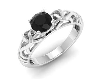 black diamond engagement ring 14k white gold solitaire engagement ring anniversary ring - Black Diamond Wedding Rings For Him black diamond engagement ring 14k white gold solitaire engagement ring anniversary ring - Black Diamond Wedding Rings For Him