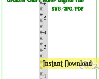 Growth Chart Ruler Stencil File SVG/JPG/PDF Cut File