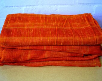 Vintage orange curtain fabric