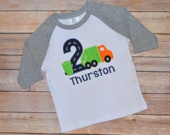 Garbage truck birthday shirt, trash truck birthday shirt, boy birthday shirt, toddler boy birthday party, first birthday shirt, second shirt