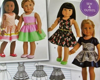 Simplicity 8192- Sewing pattern for 18 Inch Doll Clothes- Fits American Girl Dolls