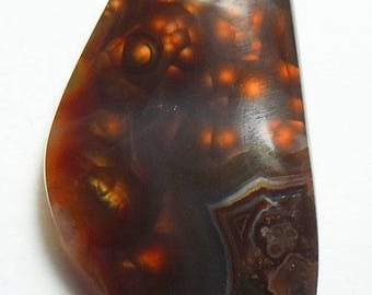 Red gold mexican fire agate cab (E2720)
