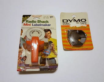 Radio Shack Mini Labelmaker with Dymo Embossing Tape / Labelmaker / New Old Stock / Vintage Geekery
