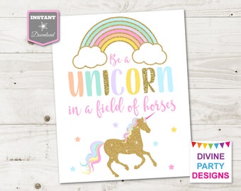 Selective image pertaining to be a unicorn in a field of horses free printable Playful image with regard to be a unicorn in a field of horses free printable