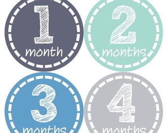 Monthly Baby Milestone Stickers Baby Boy Baby Shower Gift One-Piece Baby Stickers Monthly Baby Stickers Baby Month Sticker 115