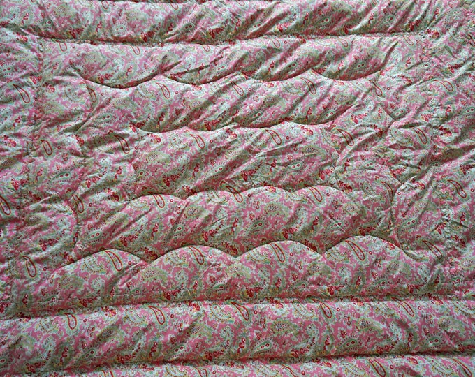 Vintage Eiderdown Quilt, Paisley Eiderdown Quilt, 50s Feather Blanket, 50s Boho Blanket, Boutis, Boho Comforters, Boho Blanket, Floral Quilt