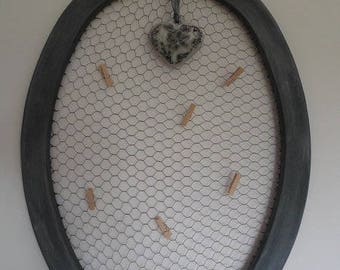 Oval photo frame and its heart Angel plaster scented