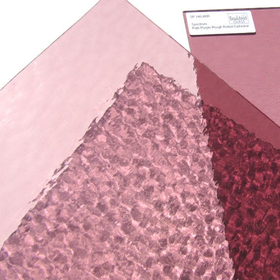 Stained Glass Sheet 8x8 Pale Purple Rough Rolled Spectrum