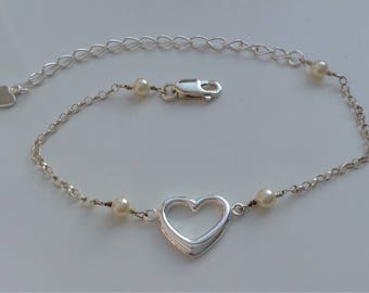 Swarovski pearl and sterling silver bracelet