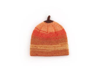 Pumpkin hat, Knit pumpkin hat, Baby pumpkin hat, Knit baby pumpkin hat, Fall hat, Autumn hat, Halloween hat, Thanksgiving hat, photo prop