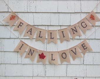 Falling in Love Banner, Fall Bridal Shower Decor, Falling In love Shower, Fall Wedding Decor, Autumn Wedding Decor, Rustic Shower Decor