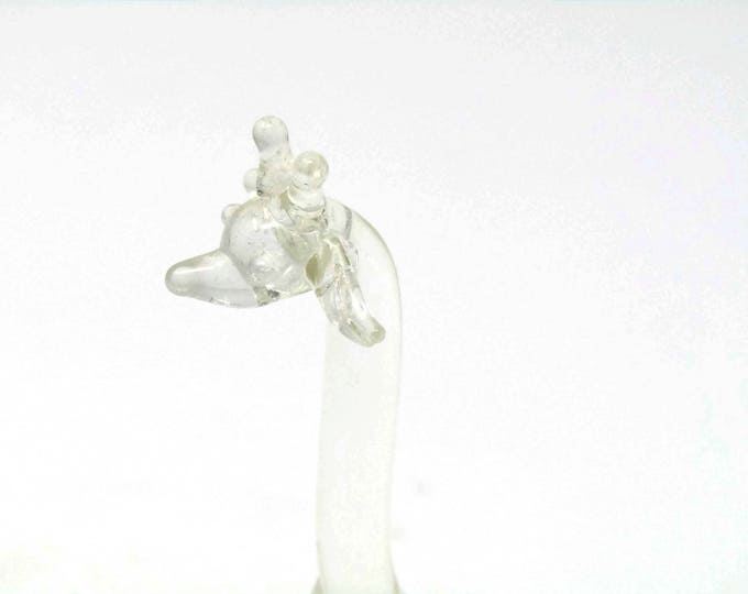 Vintage Art Glass Giraffe Figurine - Hand Blown Glass Giraffe - Art Glass Giraffe Figurine - Animal Sculpture Miniature Dollhouse Mom Teen