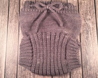 Custom Wool Soaker - Hand Knit Wool Soaker - Wool Diaper Cover - Diaper Cover - Gray Wool Diaper Cover