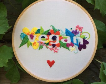 Vegan/Hand embroidered /Hoop art/ wall hanging