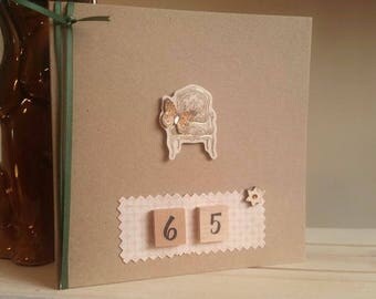65th Birthday Card - Card 65 - Sixty-Fifth Birthday - For Her - Aunt, Friend, Mum, Wife, Blank - Unique 3D Handmade Card
