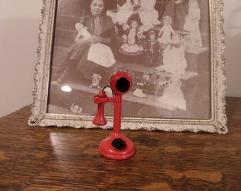 Vintage Candlestick Telephone Miniature 3"