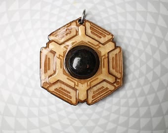 Shungite Pendant - Emf Protection - Hexagon Honeycomb Crystal Healing - Sacred Geometry Energy Jewelry - handmade -