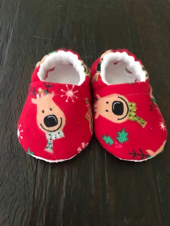 red bottom baby booties