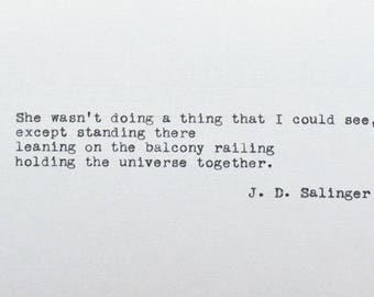 The Catcher in the Rye Quote Typed on Typewriter