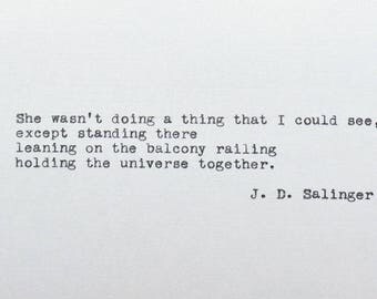 The Catcher in the Rye Quote Typed on Typewriter