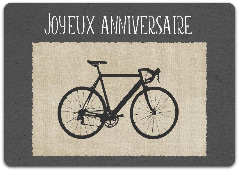 Carte v lo cyclisme bike Bon Anniversaire  faite main 21cm x