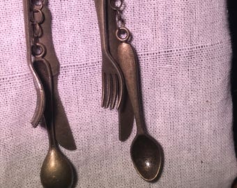 Bronze Utensil Earrings