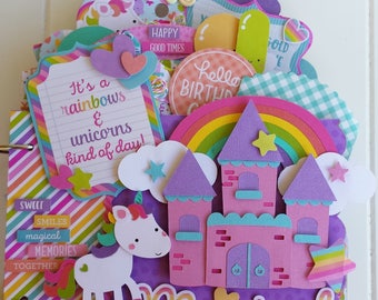 Unicorns and Rainbows Birthday Mini Album Kit
