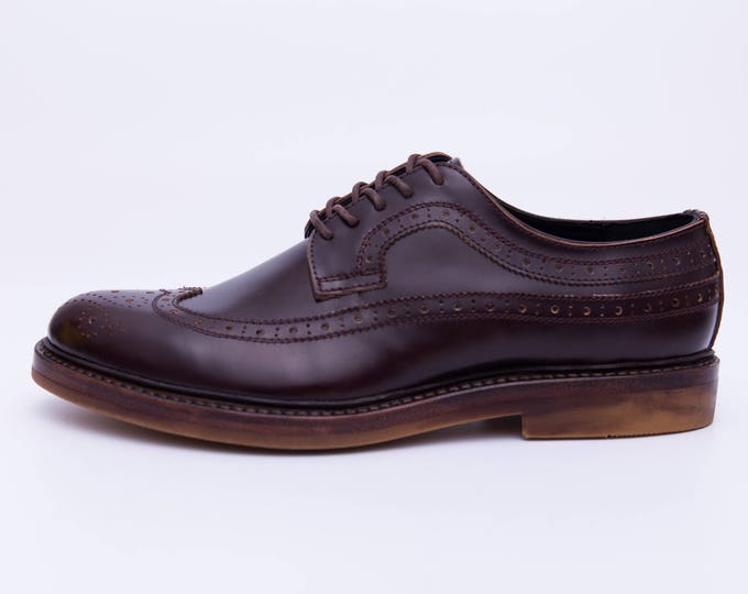 Brogue Carving Men's Shoes,Handmade Goodyear Welted Men Shoes
