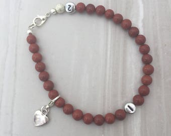 Red Jasper weight loss tracker bracelet, slimming aid, weight loss, lifestyle aid, weight watchers, gift for her, red jasper bracelet