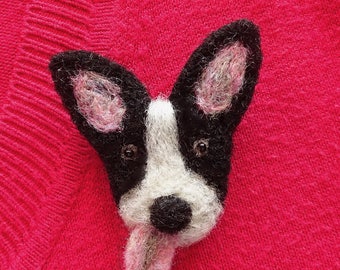 Little Dog Brooch Pin Badge | Dog Stocking Stuffer | Dog Face Brooch | Dog Themed Gift | Dog Lover Gifts | Dog Jewellery Dog Stocking Filler