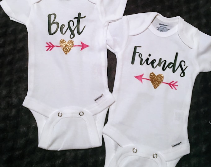 Best Friends Twins Baby Onesies®, Twins Coming Home Outfit, Best Friends Babies, Baby Bodysuit, Newborn Outfit, Baby Shower Gift, Set of 2