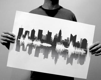 Houston Skyline Art: Sounds Of The City / Sound Wave Cityscape