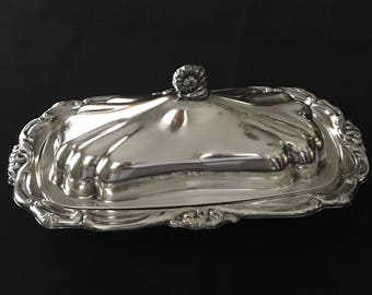 W&S Blackington Silverplate Butter Dish With Cover