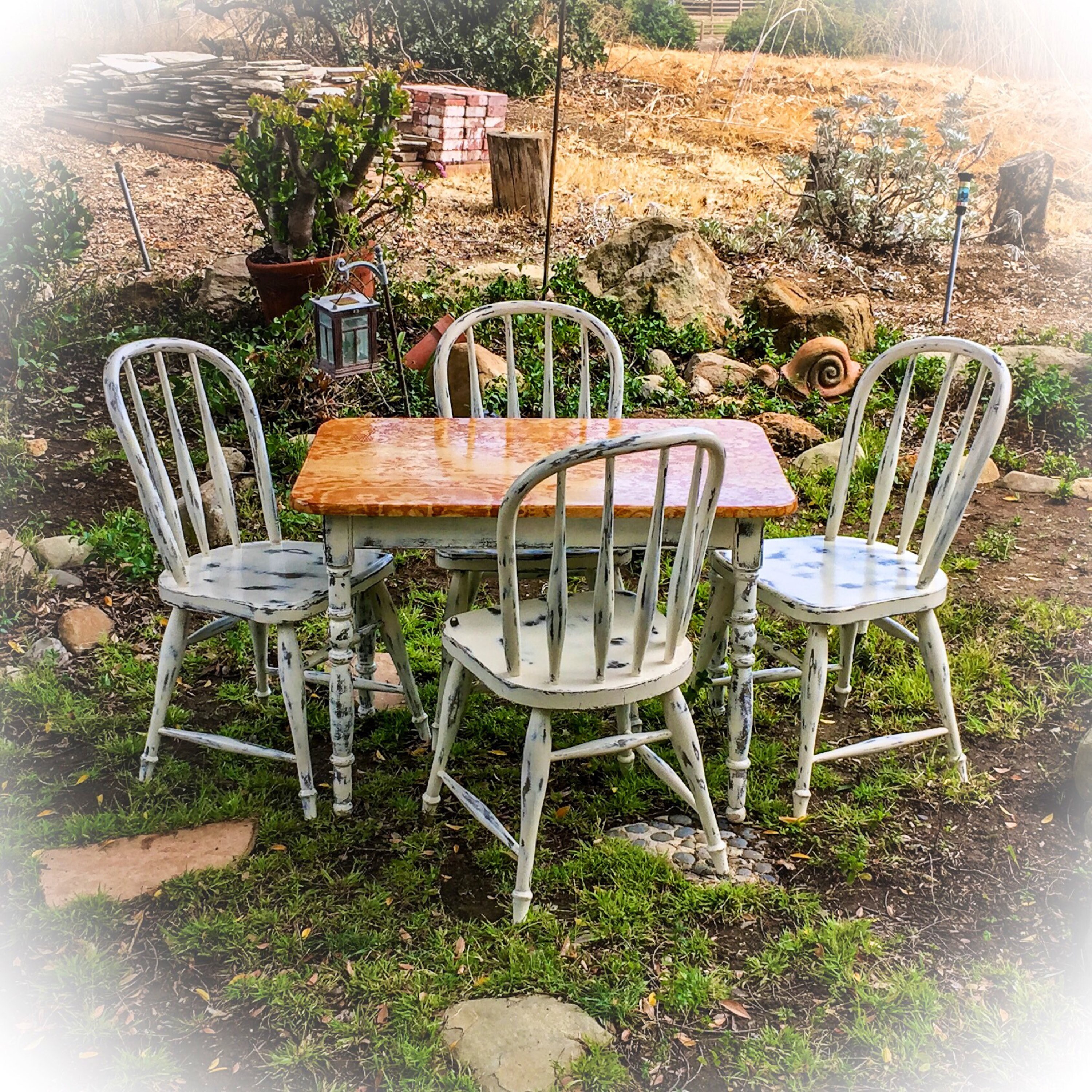 vintage kid s table chair set white shabby chic vintage kid s table chair set white shabby chic