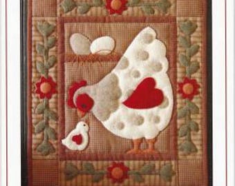 DIY rustic farmhouse spotted hen, chicken, farm wall quilt kit. Everything you need in one package!