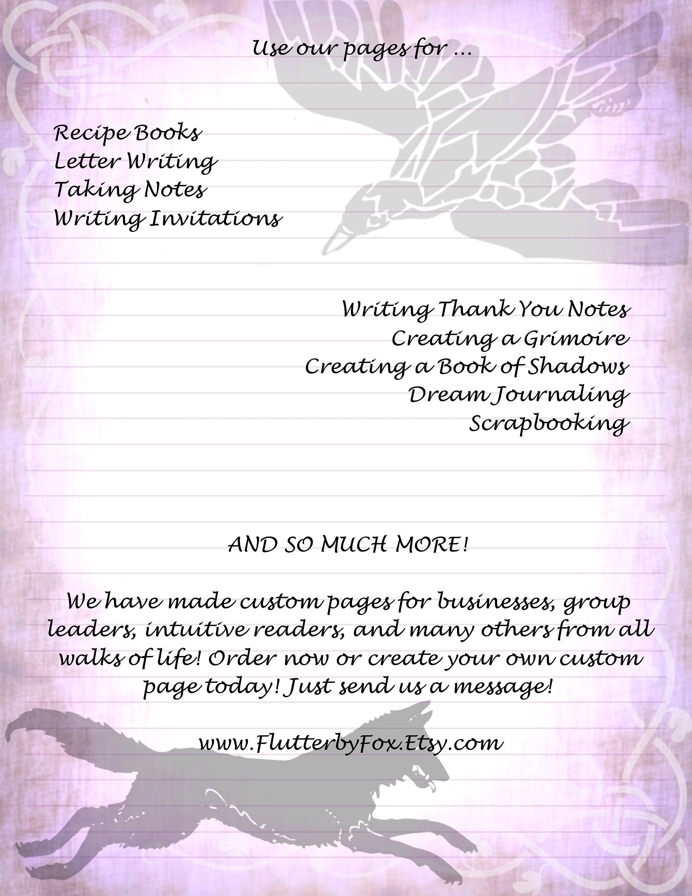 Wolf Stationery, Norse Stationery, Stationery Page, Book of Shadows