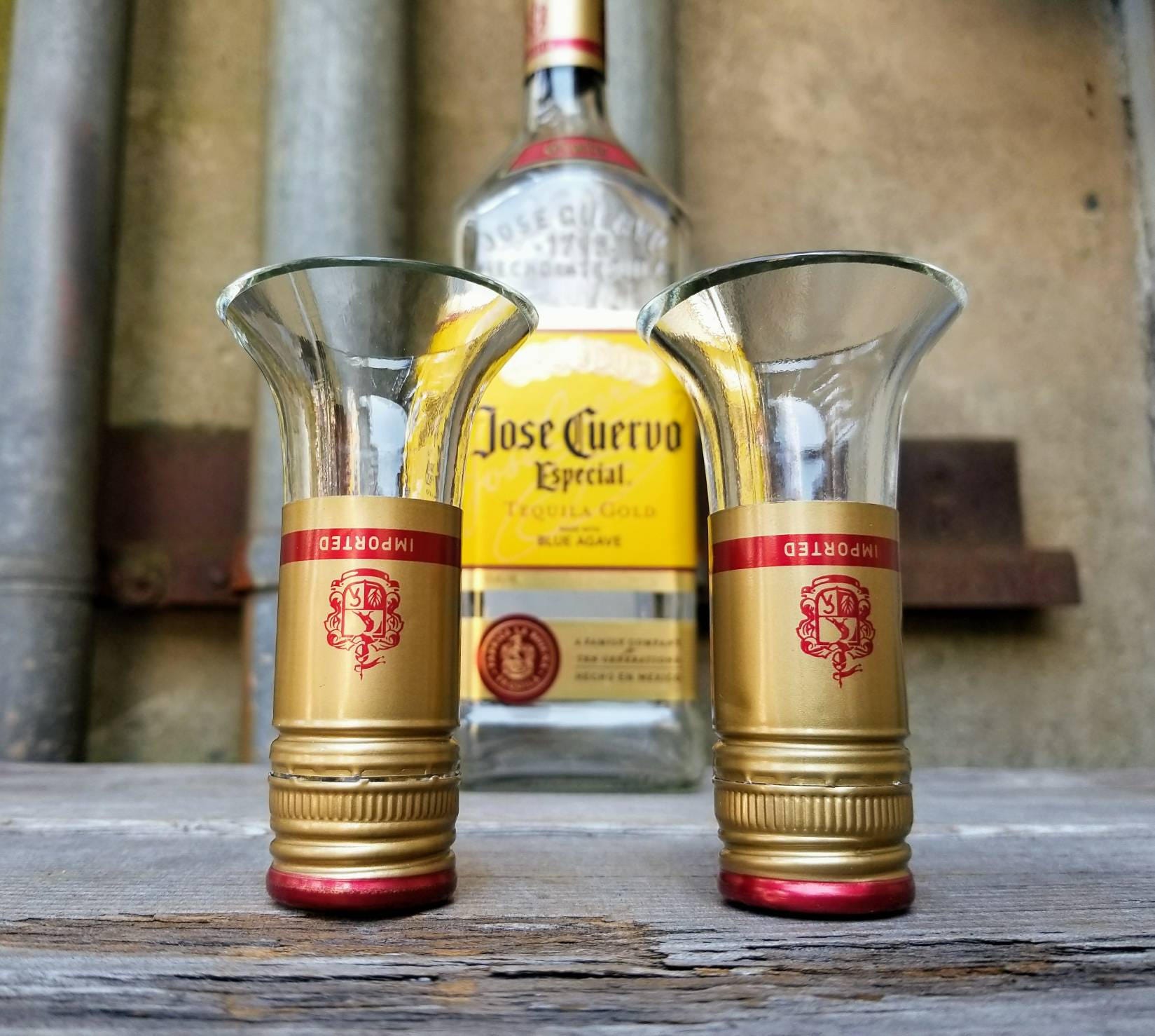 Tequila Shot Glasses Upcycled José Cuervo Bottles