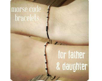 Father Daughter Morse Code Bracelets Father Gift from Daughter Gift Dad Gift for love message Gift custom morse code dad matching
