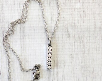 Silver Bar Necklace - Delicate Necklace - Best Friend Pendant Gift - Vertical Bar Necklace - Necklace Under 50 - Minimalist Jewelry