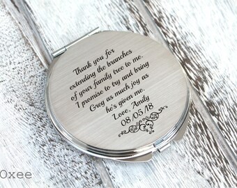 Personalized engraved pocket mirror | compact mirror | wedding gift | mother of the groom gift from bride | birthday