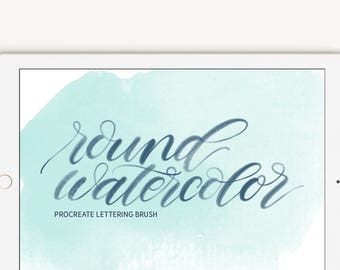 Watercolor Lettering Procreate Brush iPad Pro Digital Calligraphy