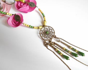 bronze Pearl Necklace green yellow miracle