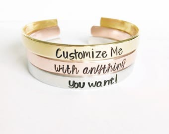 Custom Personalized Bracelet Cuff- Personalized Christmas Gift- Best Friend Bracelet- Name Bracelet- Personalized Jewelry- Gift For Her