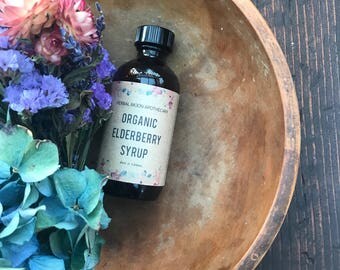 Organic Elderberry Syrup • high quality • cold and flu remedy and prevention • 4oz and 8oz sizes