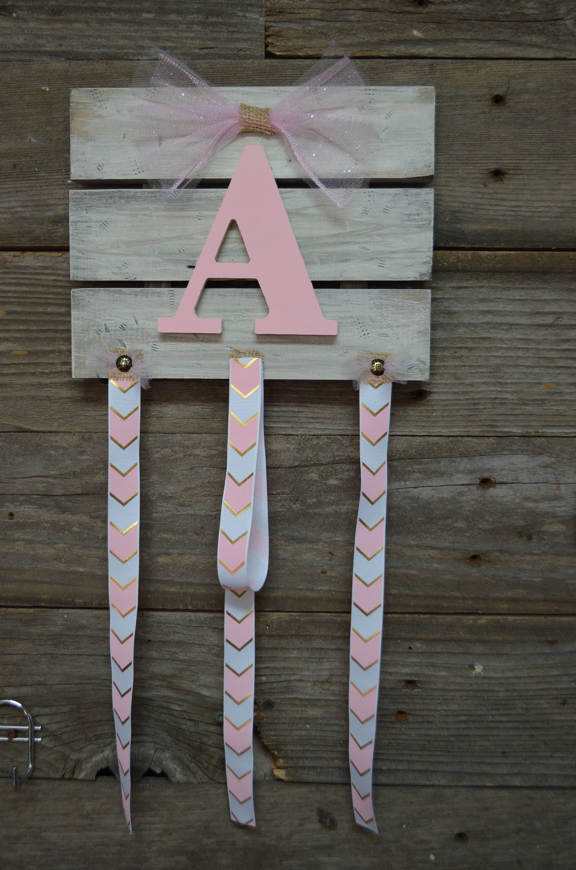 Bow Holder Rustic Bow Holder Girls Bow holder Bow and