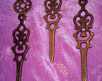 Gears and clock hands earring and necklace set NS-2