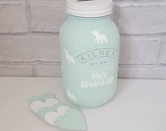 Unicorn Reward Jar. Includes Tokens. Choice of colours available. Other patterns available.